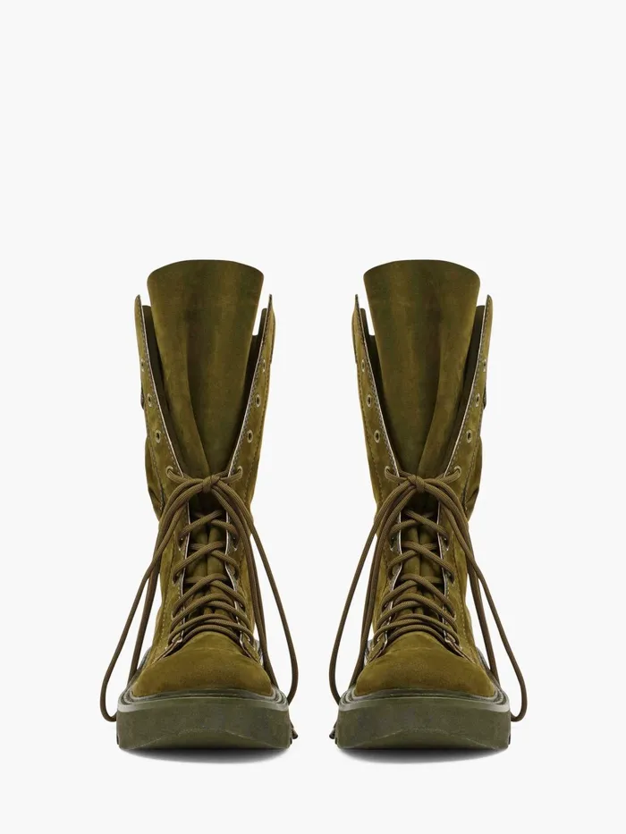 Women Boots JW Anderson COMBAT LEATHER BOOTS Khaki