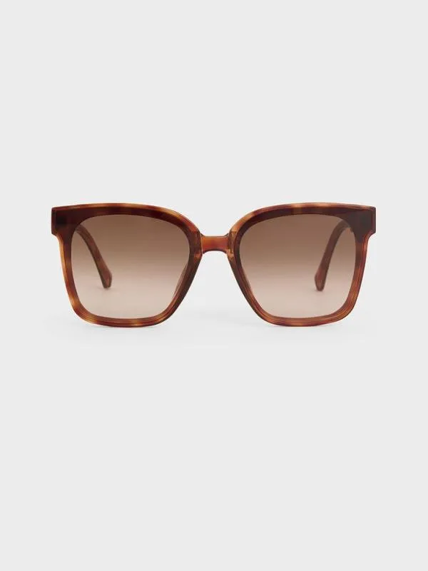 Women Brea Tortoiseshell Foldable Sunglasses 8211 T Shell CHARLES and KEITH Square Women Brea Tortoiseshell Foldable Sunglasses 8211 T Shell CHARLES and KEITH Square