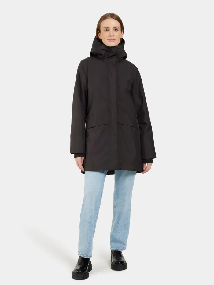 Women Cajsa Parka Black Didriksons Autumn Jackets