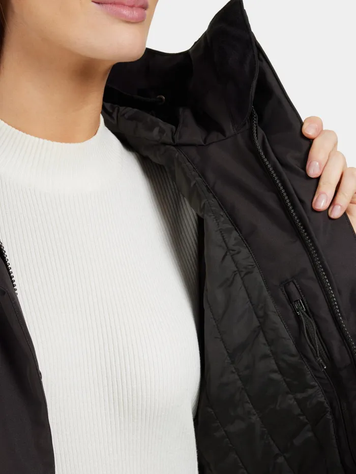 Women Cajsa Parka Black Didriksons Autumn Jackets