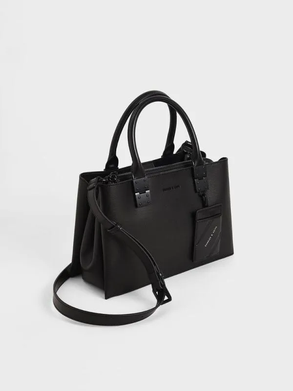 Women Cameron Double Top Handle Bag 8211 UltraMatte Black CHARLES and KEITH Top Handle Bags Women Cameron Double Top Handle Bag 8211 UltraMatte Black CHARLES and KEITH Top Handle Bags