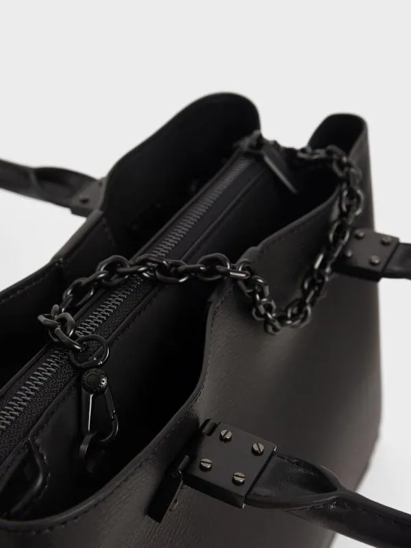 Women Cameron Double Top Handle Bag 8211 UltraMatte Black CHARLES and KEITH Top Handle Bags Women Cameron Double Top Handle Bag 8211 UltraMatte Black CHARLES and KEITH Top Handle Bags