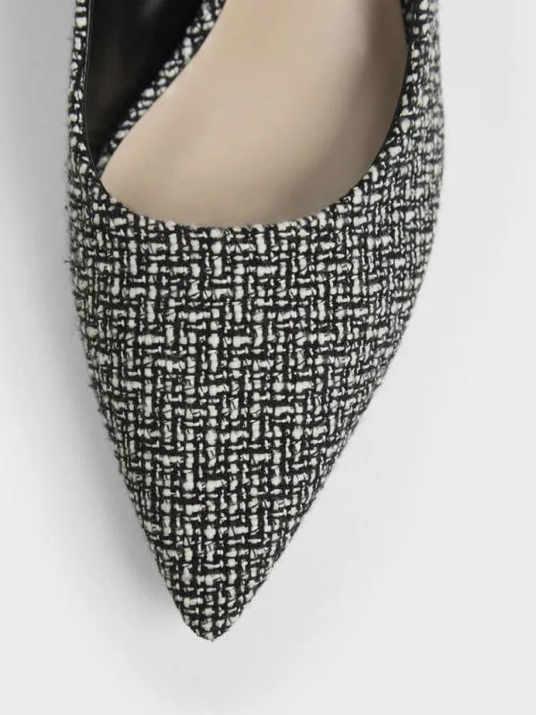 Women Cammie Metallic Sculptural Heel Tweed Pumps 8211 Multi CHARLES and KEITH Heels