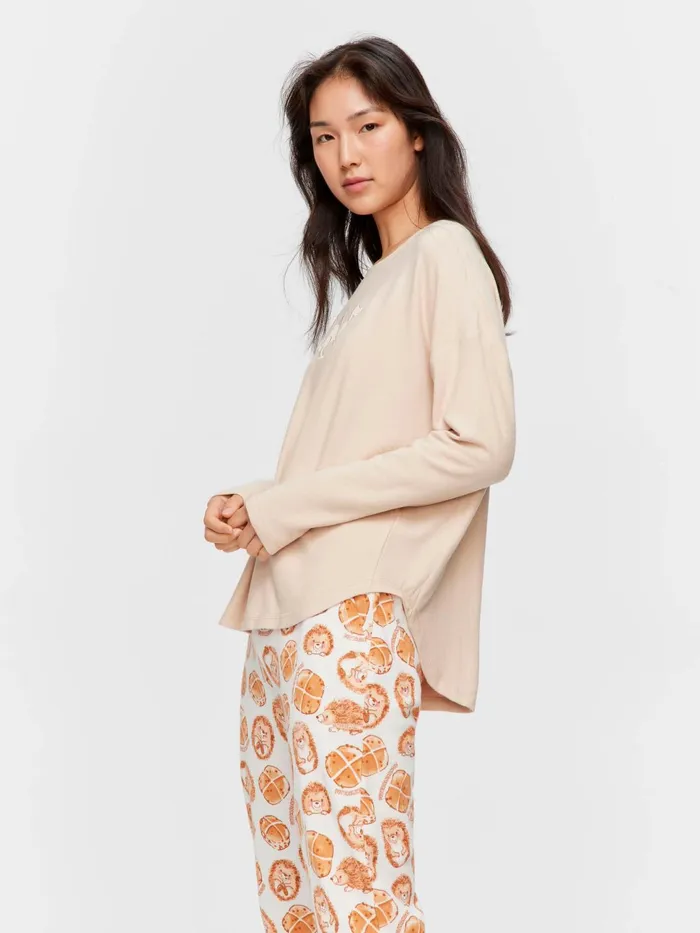 Women Caramel Plush PA Logo Sweater Caramel Peter Alexander Tops