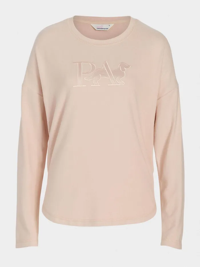 Women Caramel Plush PA Logo Sweater Caramel Peter Alexander Tops
