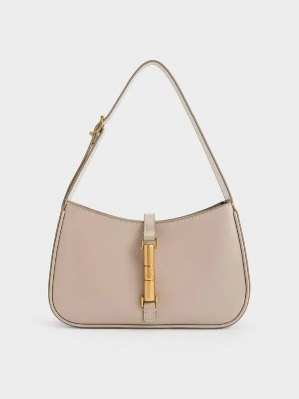 Women Cesia Metallic Accent Shoulder Bag 8211 Taupe CHARLES and KEITH Shoulder Bags Women Cesia Metallic Accent Shoulder Bag 8211 Taupe CHARLES and KEITH Shoulder Bags