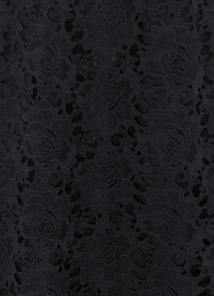 Women Chantilly Lace Back Knot Dress 8211 Ebony Dresses and Jumpsuits LEO LIN