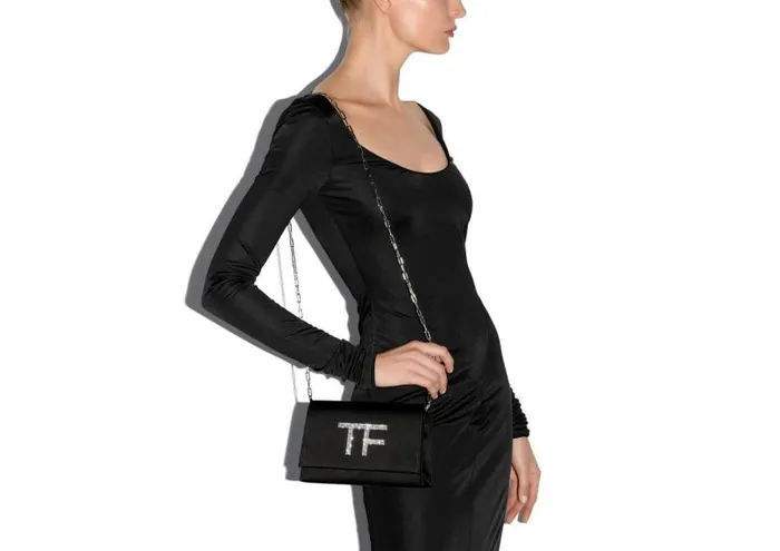 Women Clutches Tom Ford Crystal Embellished Satin Tf Disco Bag Black Women Clutches Tom Ford Crystal Embellished Satin Tf Disco Bag Black
