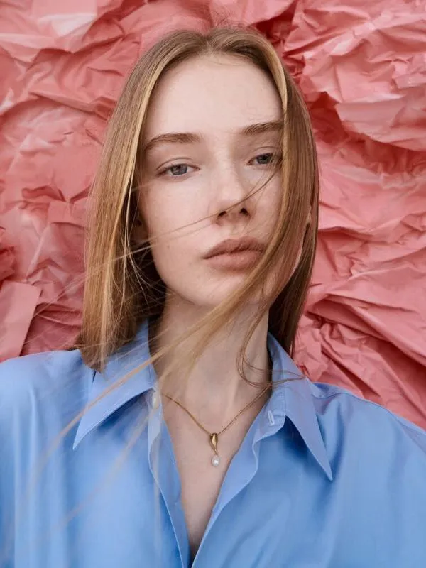 Women Corrine Teardrop Pearl Necklace 8211 Brush Gold CHARLES and KEITH Necklaces Women Corrine Teardrop Pearl Necklace 8211 Brush Gold CHARLES and KEITH Necklaces
