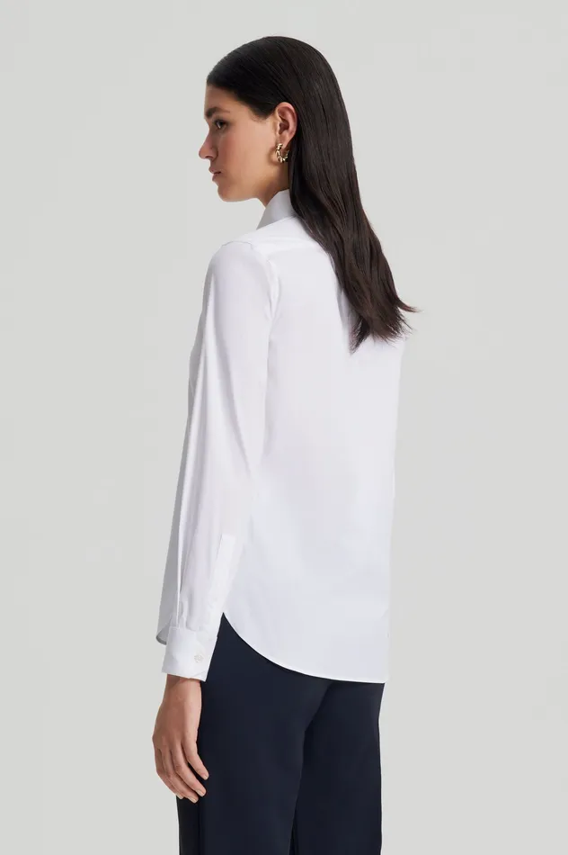 Women COTTON SLIM FIT SHIRT WHITE Shirts Scanlan Theodore Women COTTON SLIM FIT SHIRT WHITE Shirts Scanlan Theodore