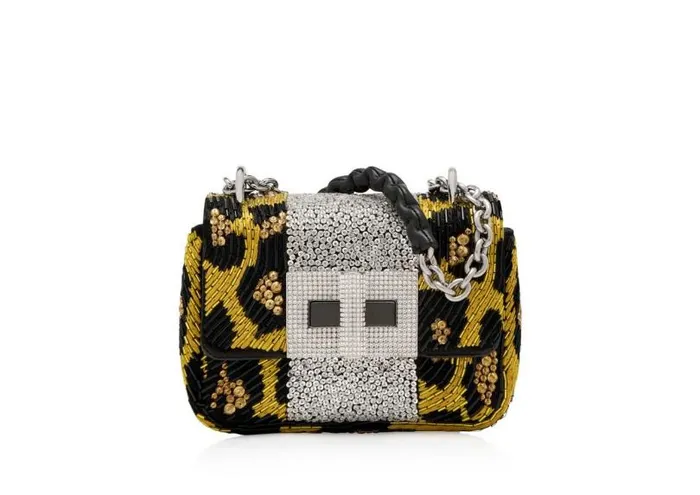 Women Cross Body Bags Tom Ford Leopard Embroidery Soft Natalia Mini Shoulder Bag Yellowblack Black Women Cross Body Bags Tom Ford Leopard Embroidery Soft Natalia Mini Shoulder Bag Yellowblack Black