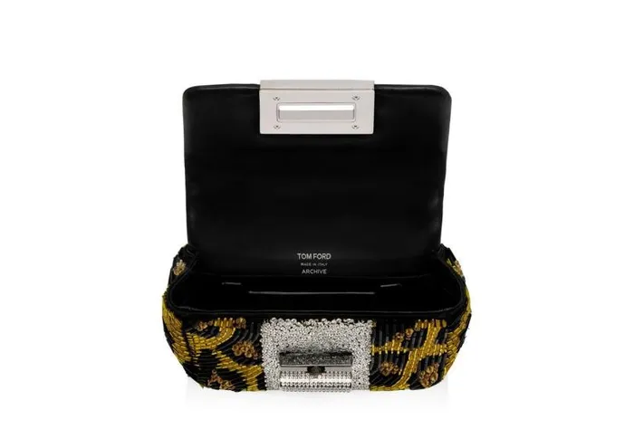 Women Cross Body Bags Tom Ford Leopard Embroidery Soft Natalia Mini Shoulder Bag Yellowblack Black Women Cross Body Bags Tom Ford Leopard Embroidery Soft Natalia Mini Shoulder Bag Yellowblack Black