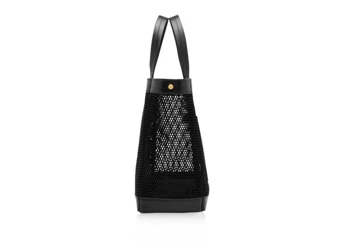 Women Cross Body Bags Tom Ford Mesh And Leather T Screw Small EW Shopping Bag Black Women Cross Body Bags Tom Ford Mesh And Leather T Screw Small EW Shopping Bag Black