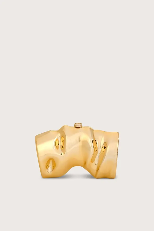 Women Cult Gaia Clutches SCRUNCH CLUTCH 8211 SHINY GOLD