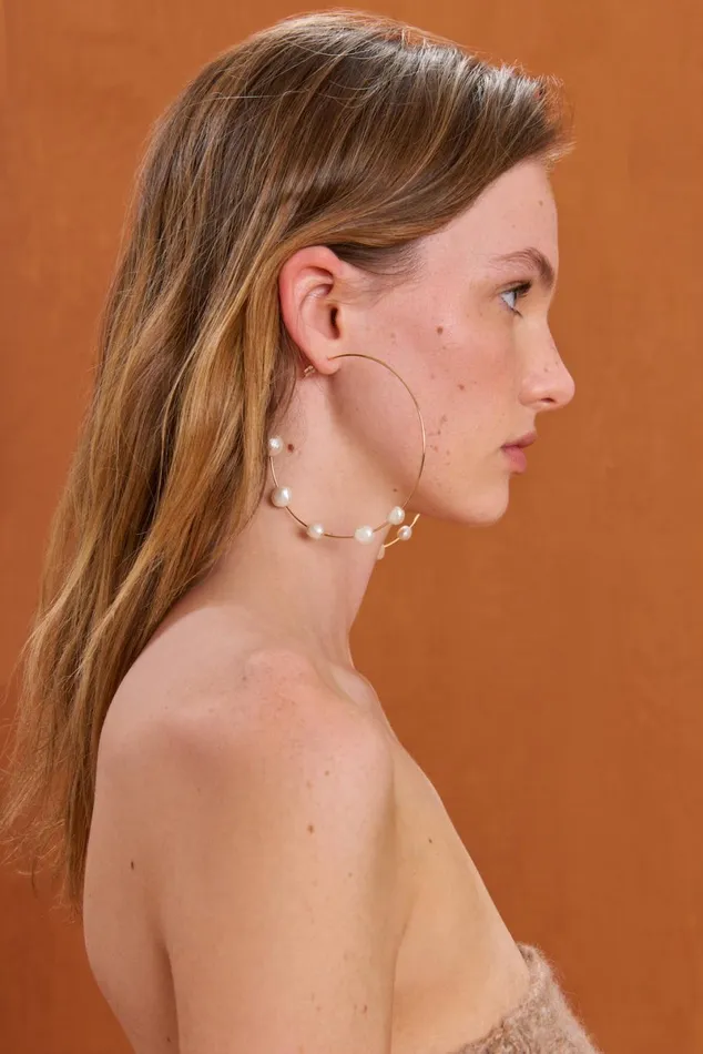 Women Cult Gaia Jewelry NUBIA XL EARRING 8211 PEARL Women Cult Gaia Jewelry NUBIA XL EARRING 8211 PEARL
