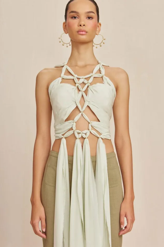 Women Cult Gaia Tops TAIJA TOP 8211 LIGHT HONEYDEW Women Cult Gaia Tops TAIJA TOP 8211 LIGHT HONEYDEW