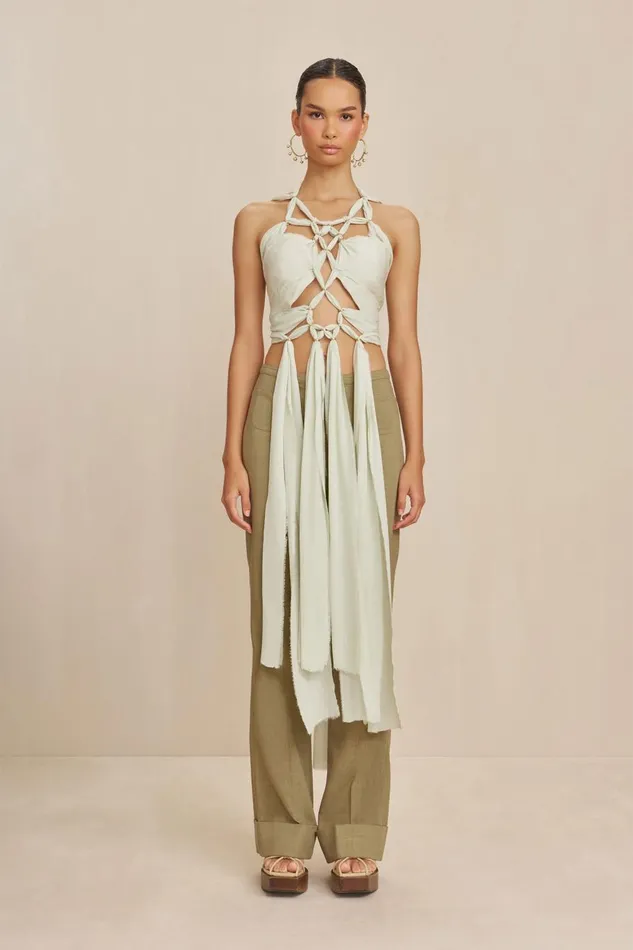 Women Cult Gaia Tops TAIJA TOP 8211 LIGHT HONEYDEW Women Cult Gaia Tops TAIJA TOP 8211 LIGHT HONEYDEW