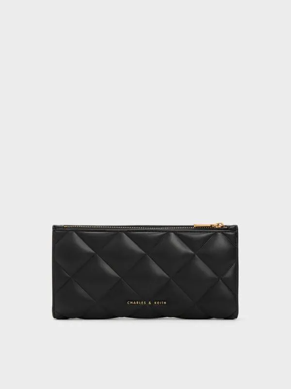 Women Danika Quilted Long Wallet 8211 Black CHARLES and KEITH Long Wallets