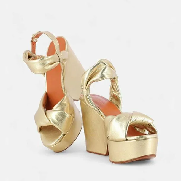 Women DARLIE Gold Metallic Clergerie Sandals