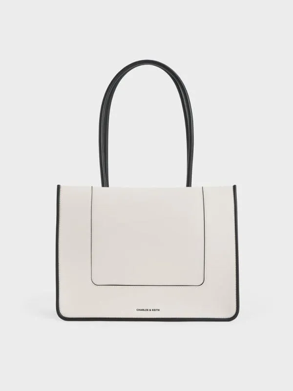 Women Daylla Tote Bag 8211 Cream CHARLES and KEITH Tote Bags