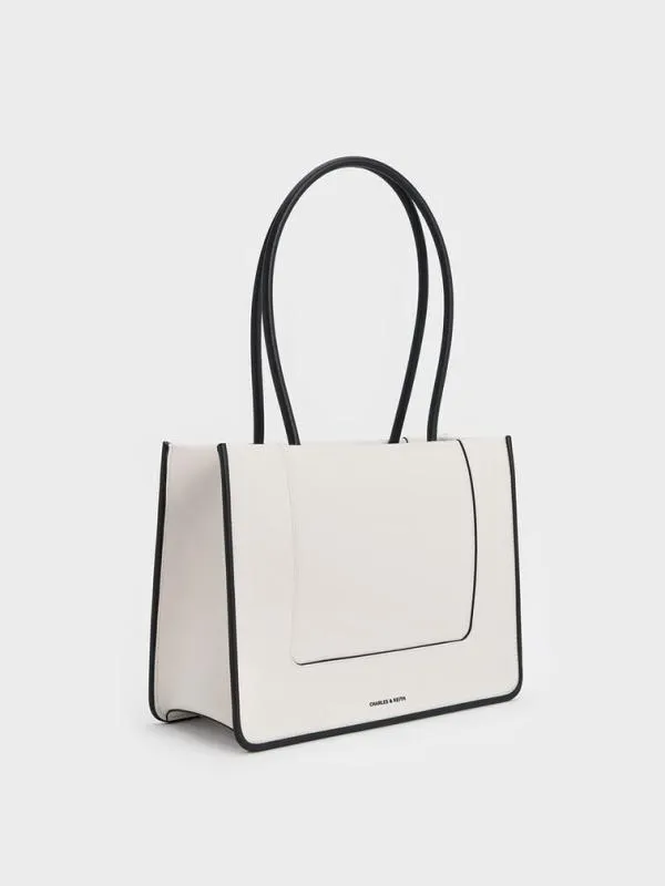 Women Daylla Tote Bag 8211 Cream CHARLES and KEITH Tote Bags