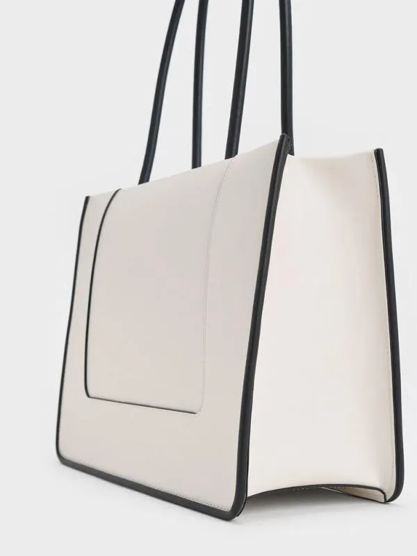 Women Daylla Tote Bag 8211 Cream CHARLES and KEITH Tote Bags