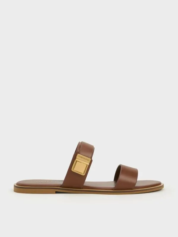 Women Dove DoubleStrap Sandals 8211 Dark Brown CHARLES and KEITH Sandals