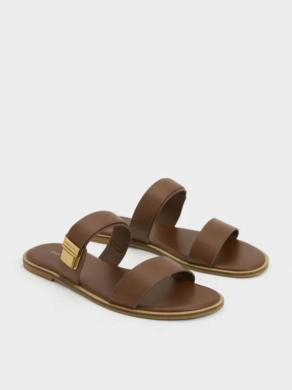 Women Dove DoubleStrap Sandals 8211 Dark Brown CHARLES and KEITH Sandals