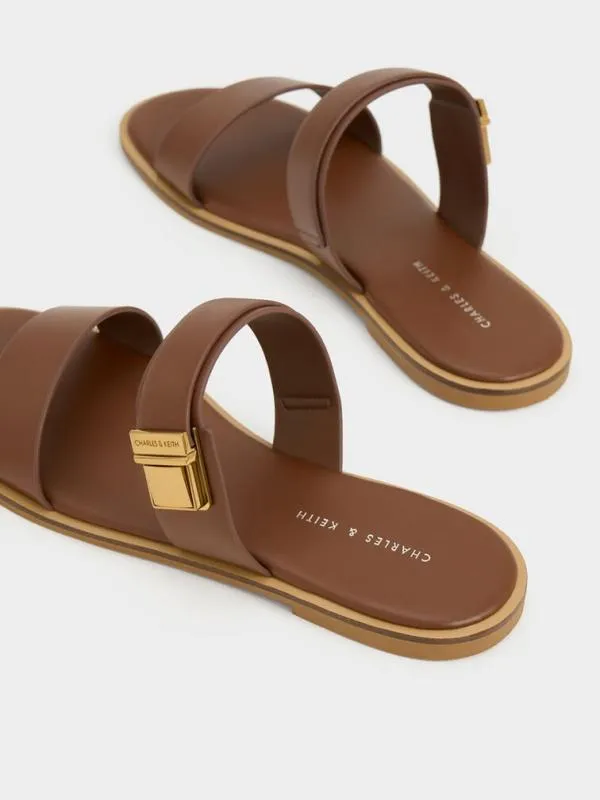 Women Dove DoubleStrap Sandals 8211 Dark Brown CHARLES and KEITH Sandals