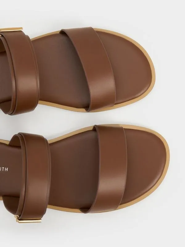 Women Dove DoubleStrap Sandals 8211 Dark Brown CHARLES and KEITH Sandals