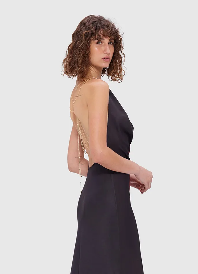 Women Dresses and Jumpsuits LEO LIN Ariana Open Back Gown 8211 Rose Print