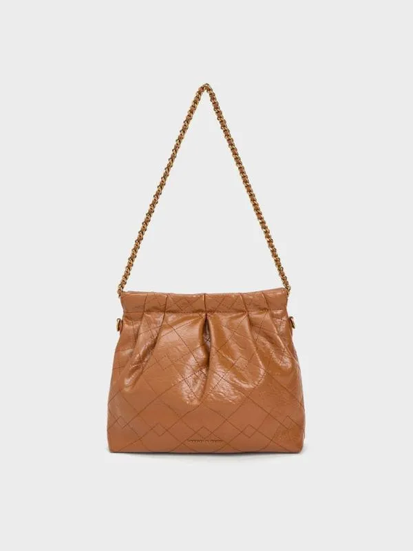Women Duo Chain Handle Shoulder Bag 8211 Chocolate CHARLES and KEITH Slouchy Bags Women Duo Chain Handle Shoulder Bag 8211 Chocolate CHARLES and KEITH Slouchy Bags