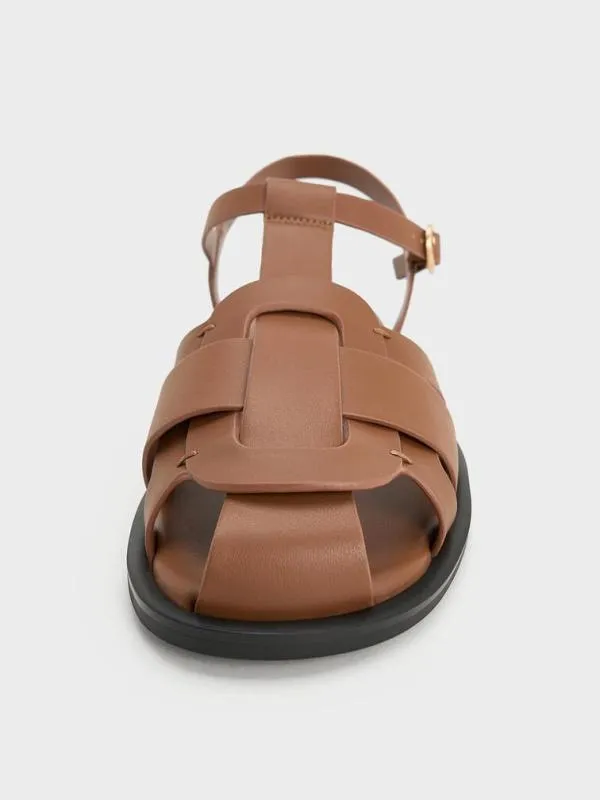 Women Easley TBar Caged Sandals 8211 Caramel CHARLES and KEITH Sandals