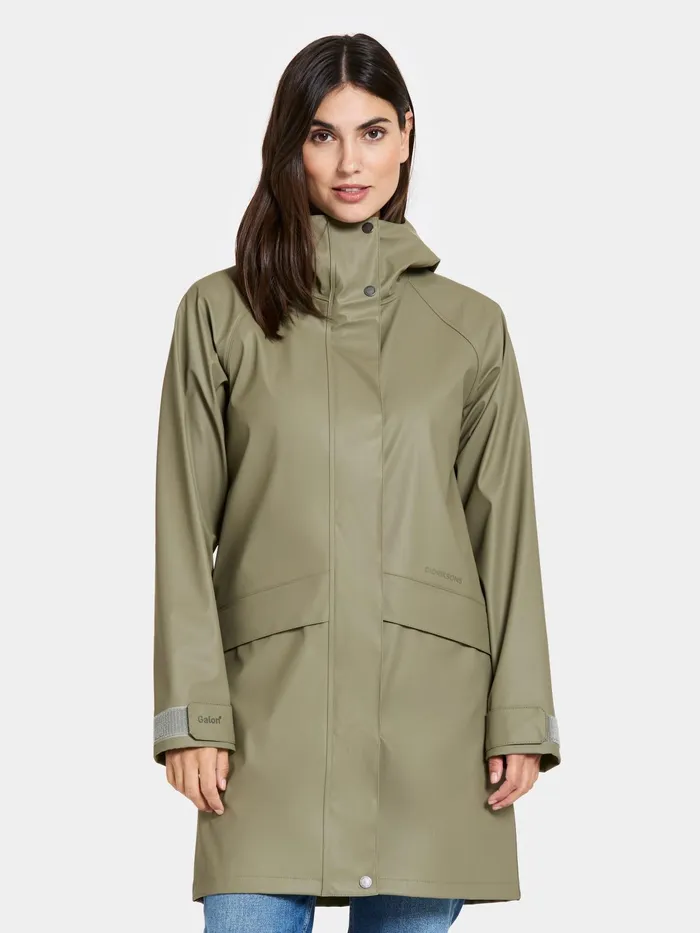 Women Elly Parka Galon Mistel Green Didriksons Spring Jackets