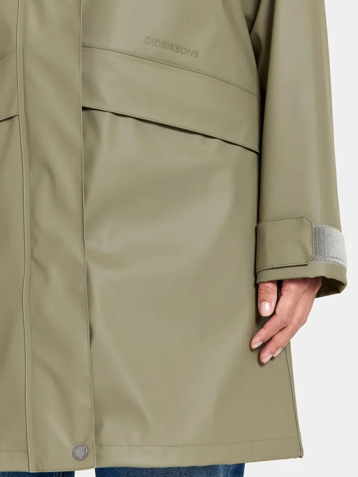 Women Elly Parka Galon Mistel Green Didriksons Spring Jackets
