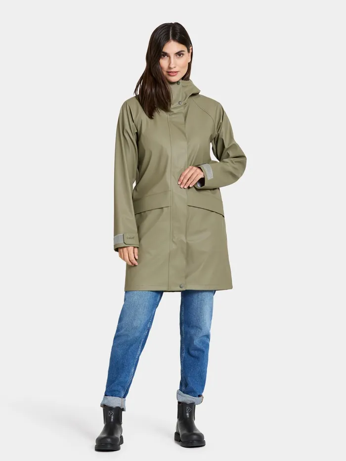Women Elly Parka Galon Mistel Green Didriksons Spring Jackets