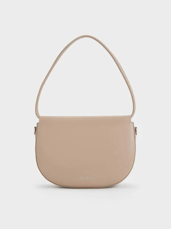 Women Elora Curved Top Handle Bag 8211 Taupe CHARLES and KEITH Top Handle Bags