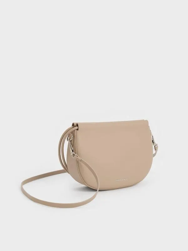 Women Elora Curved Top Handle Bag 8211 Taupe CHARLES and KEITH Top Handle Bags