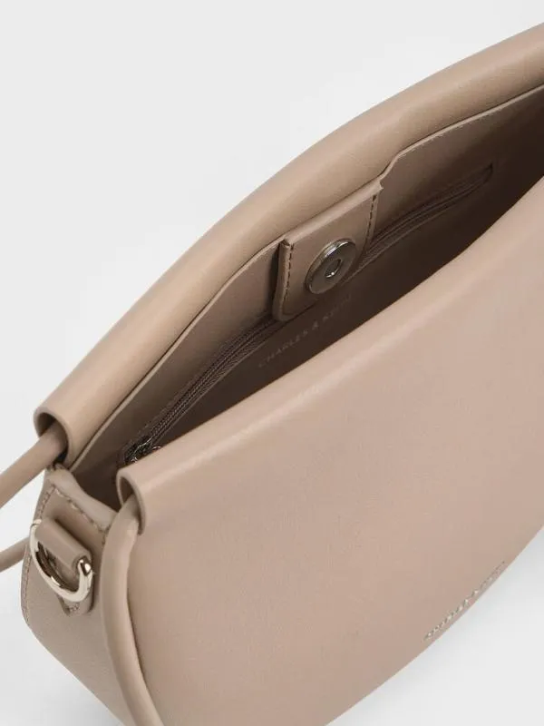 Women Elora Curved Top Handle Bag 8211 Taupe CHARLES and KEITH Top Handle Bags