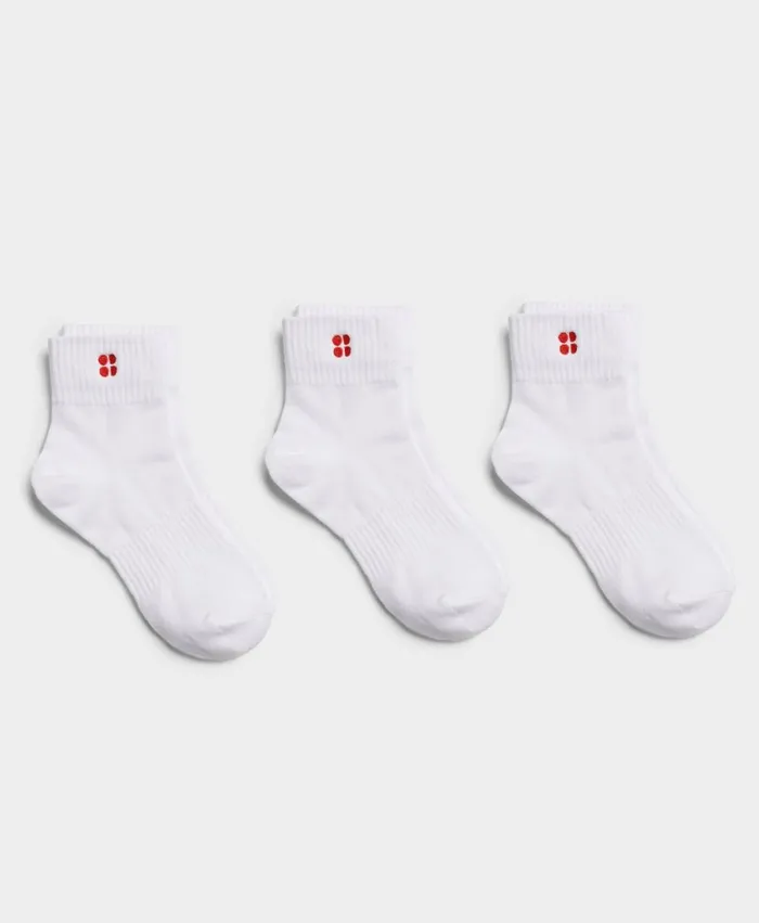 Women Essentials Mid Socks 3 Pack White A Sweaty Betty Underwear