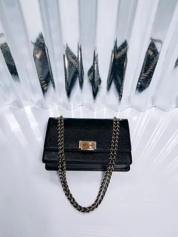 Women Everline Glittered BraidedStrap Shoulder Bag 8211 Black CHARLES and KEITH Shoulder Bags