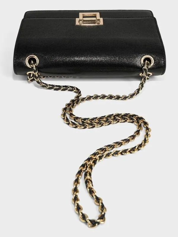 Women Everline Glittered BraidedStrap Shoulder Bag 8211 Black CHARLES and KEITH Shoulder Bags