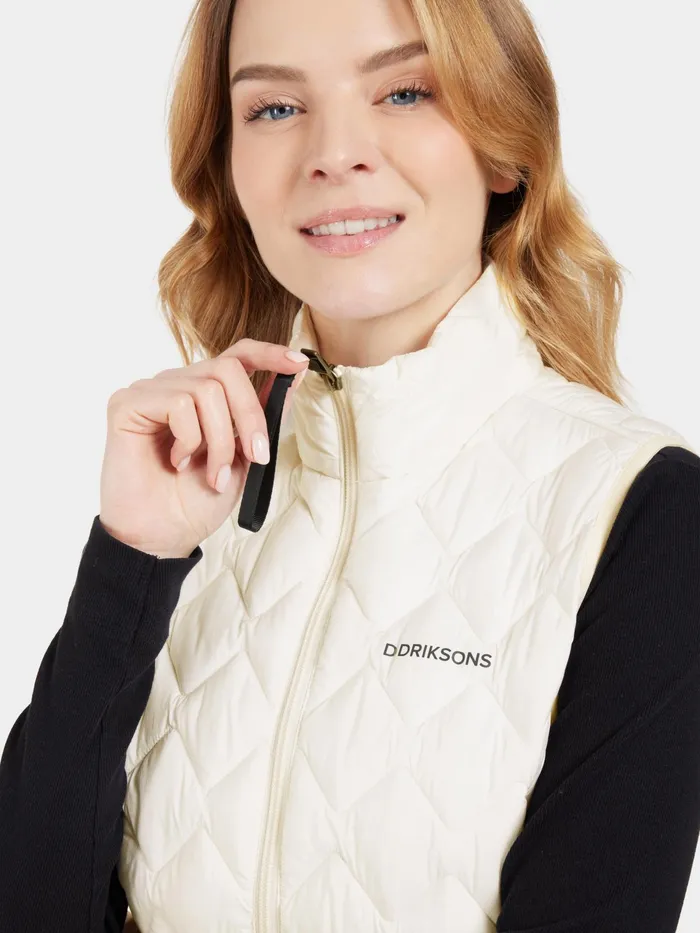 Women Evy Vest White Foam Didriksons Vests
