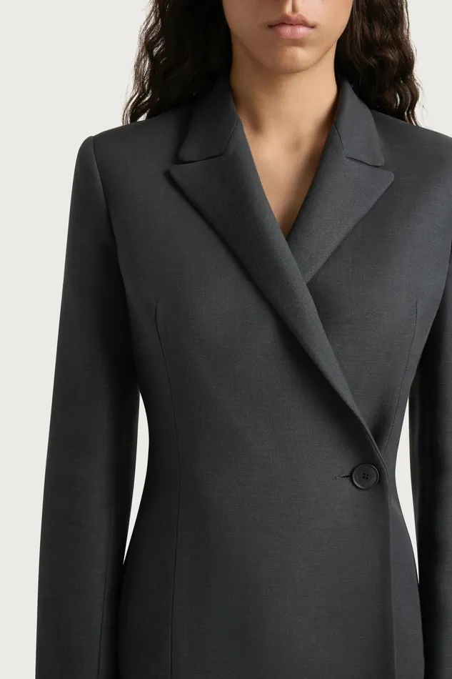 Women Faithfull The Brand Outerwear Enna Long Sleeve Blazer Charcoal