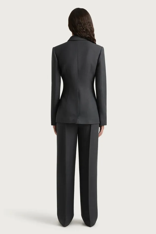 Women Faithfull The Brand Outerwear Enna Long Sleeve Blazer Charcoal