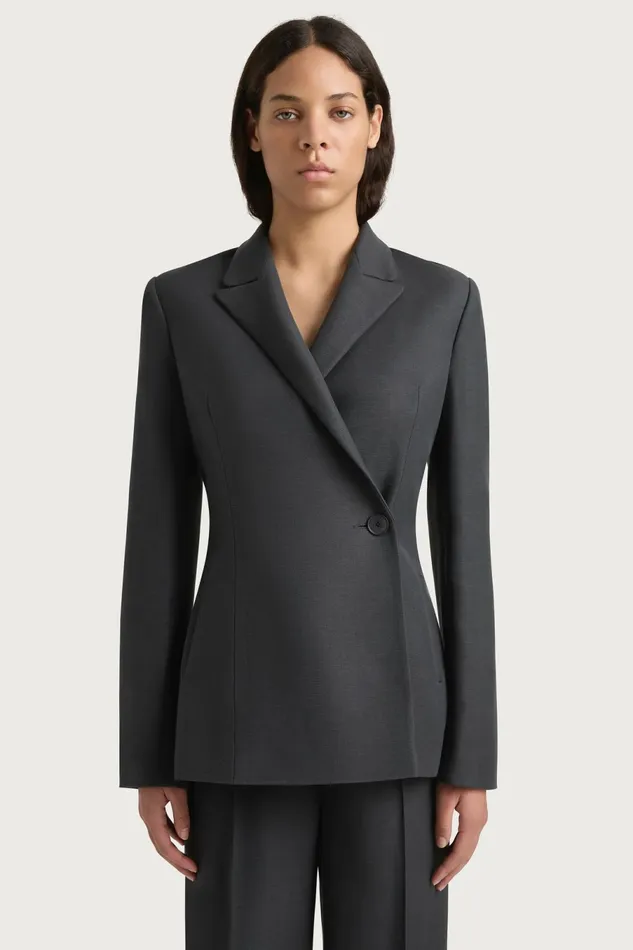 Women Faithfull The Brand Outerwear Enna Long Sleeve Blazer Charcoal