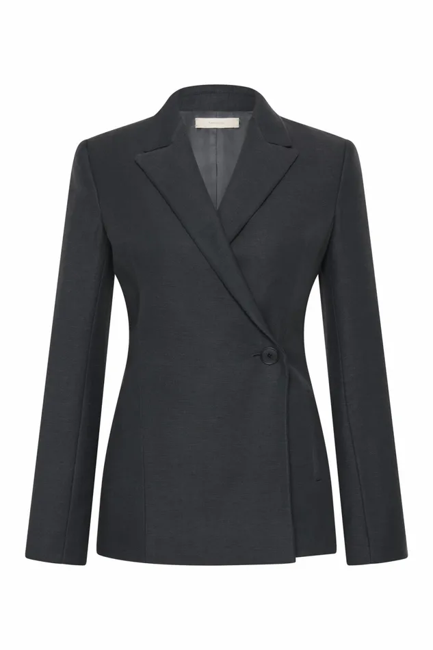 Women Faithfull The Brand Outerwear Enna Long Sleeve Blazer Charcoal