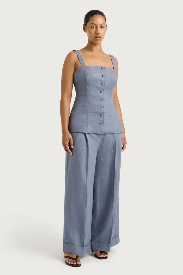 Women Faithfull The Brand Pants Clove Trouser Cornflower Blue