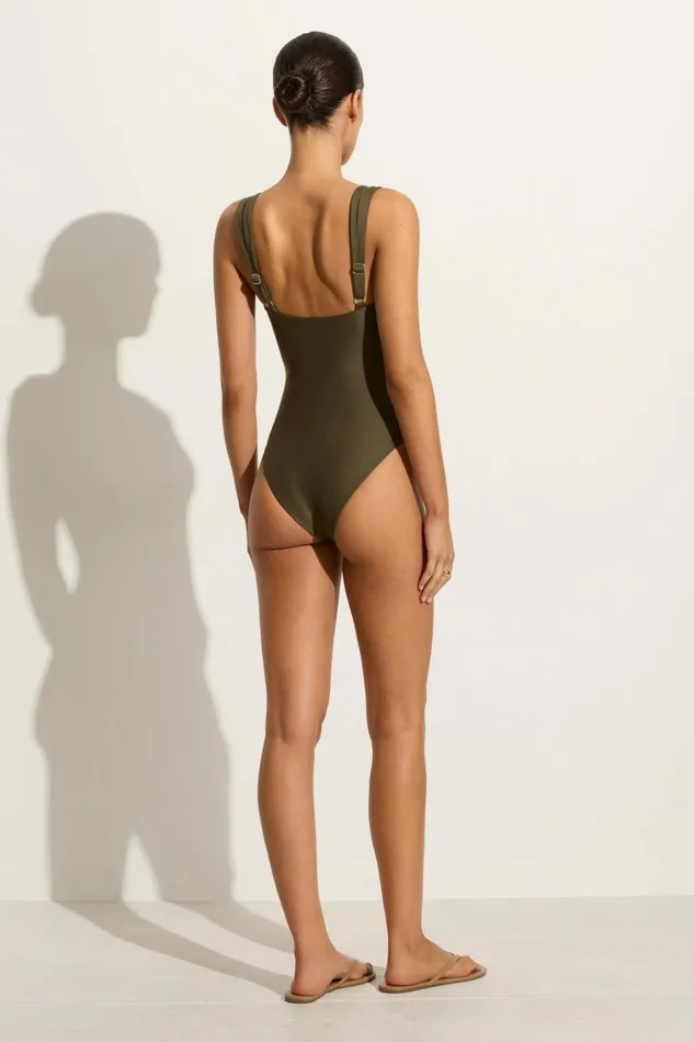 Women Faithfull The Brand Swim Grazie One Piece Khaki 8211 Faithfull The Brand