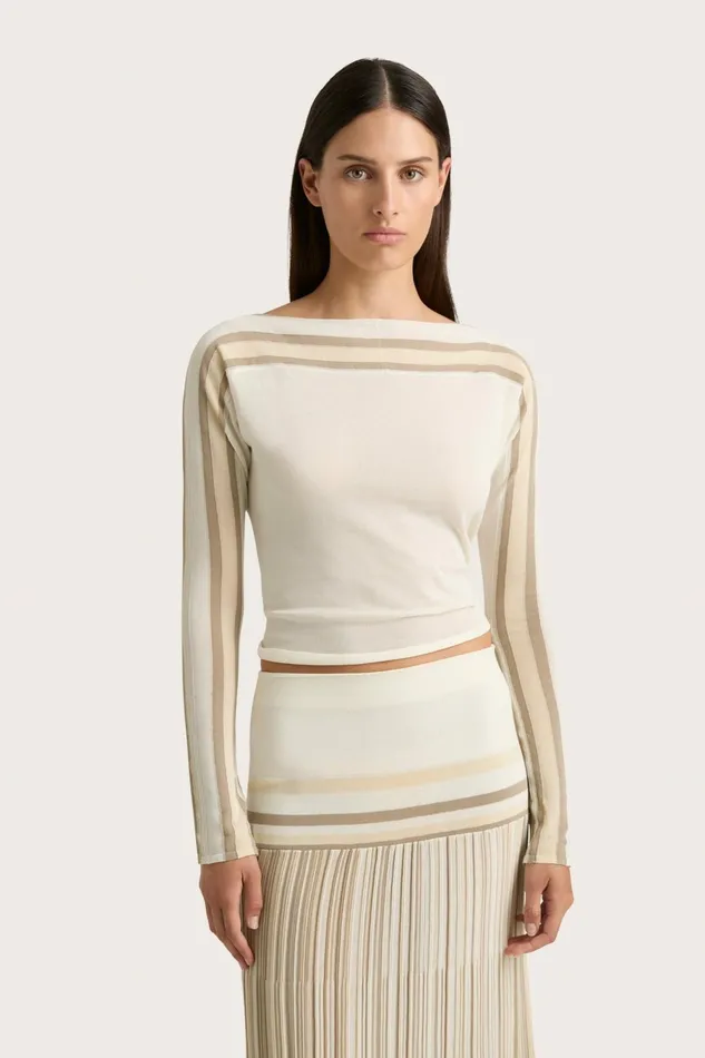 Women Faithfull The Brand Tops Citara Long Sleeve Top White